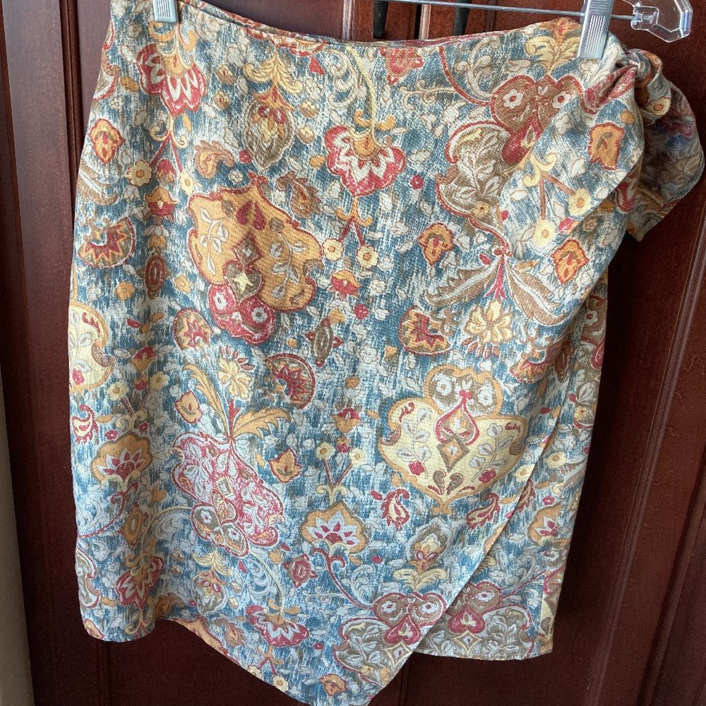 Coldwater Creek Linen Wrap Skirt Sz 4-8